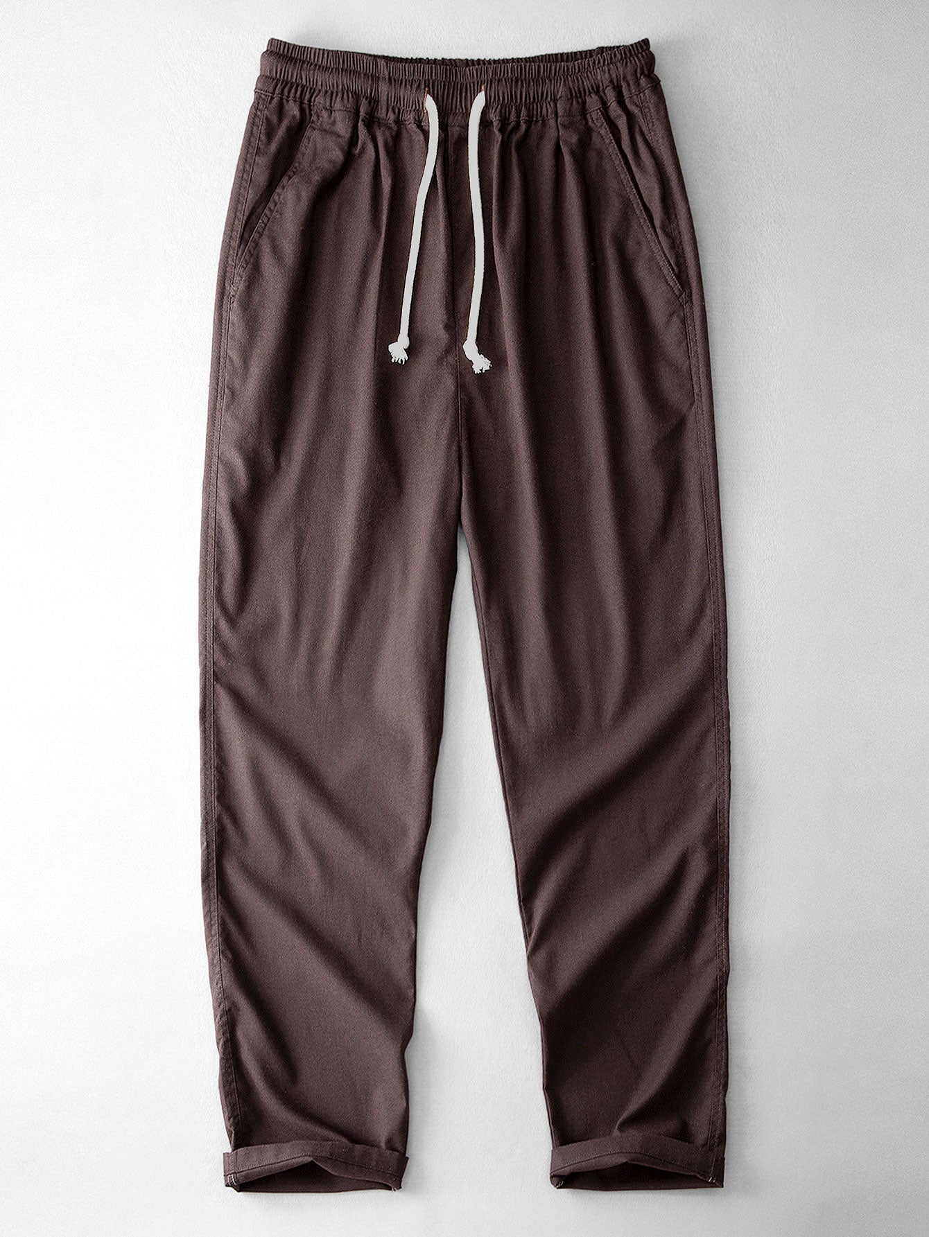 Crochet Striped Button-Front Shirt & Straight-Leg Linen Trousers