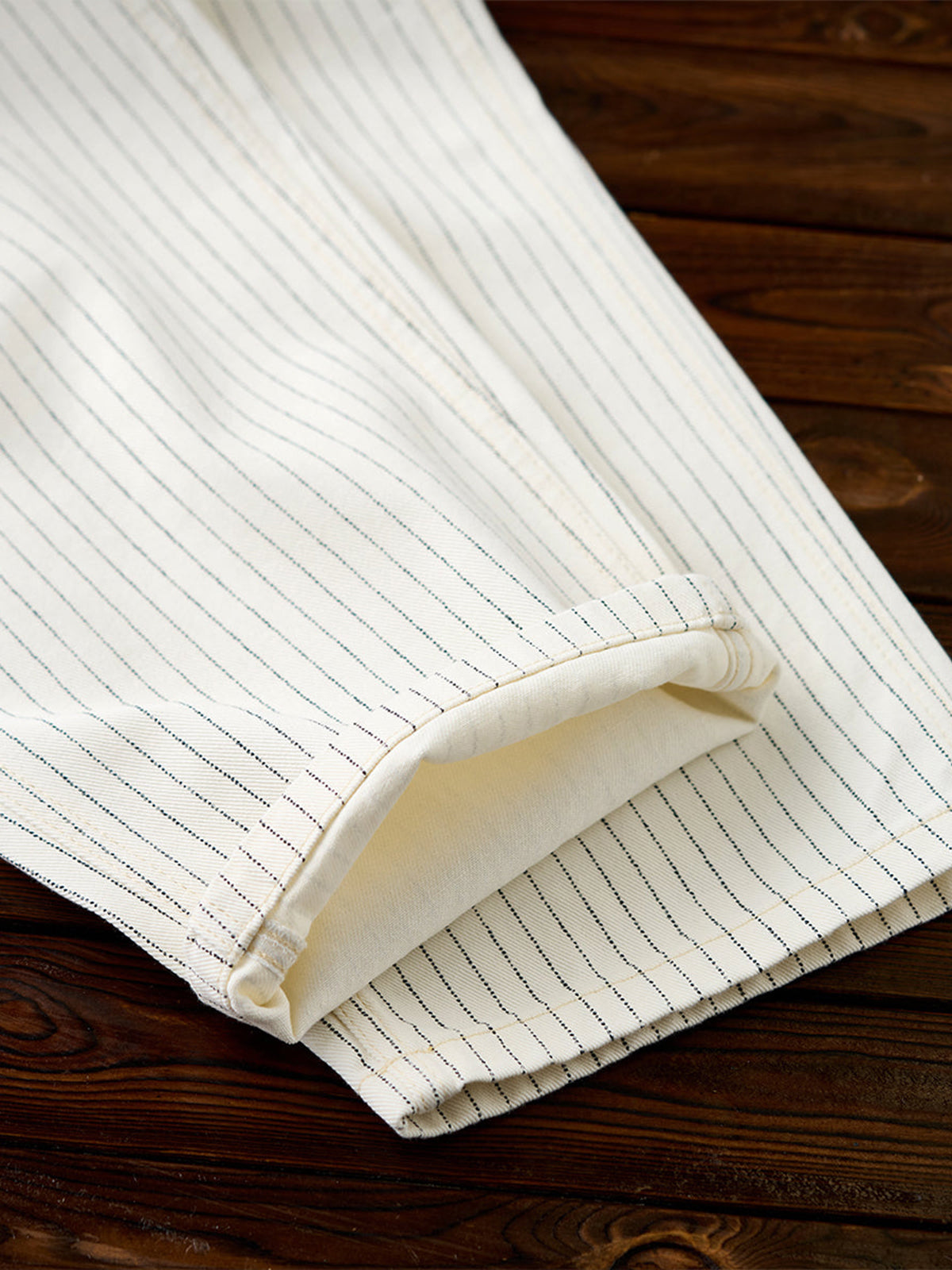 Wabash Stripe White Work Denim Pants