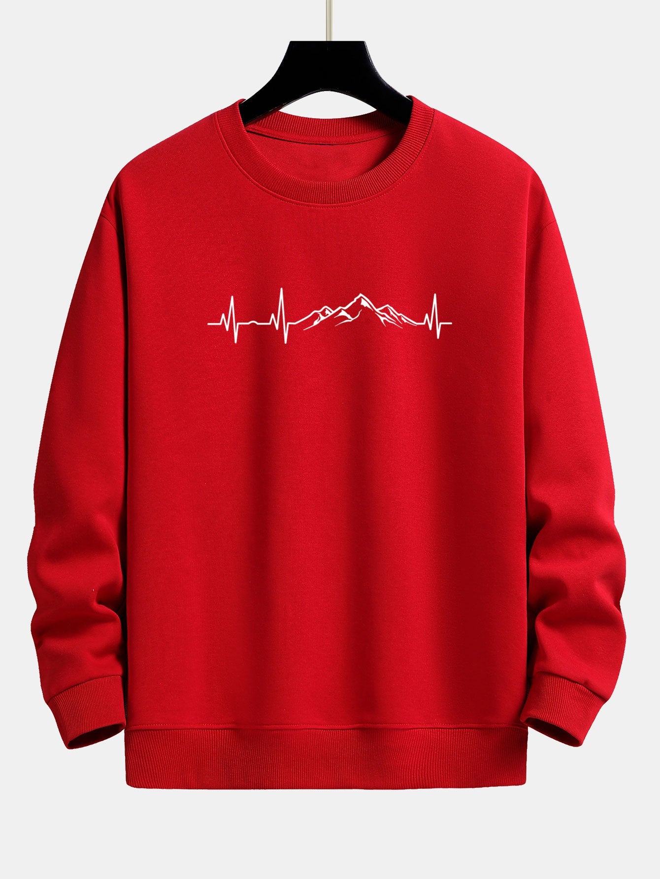 Heartbeat Mountain Graphic Relaxed-Fit Sweatshirt