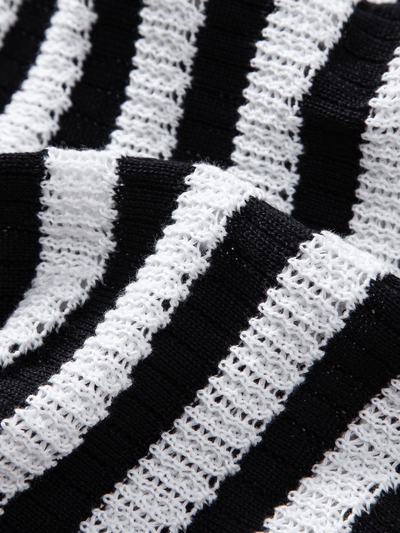 Striped Knit Button-Up Shirt, Vintage Style