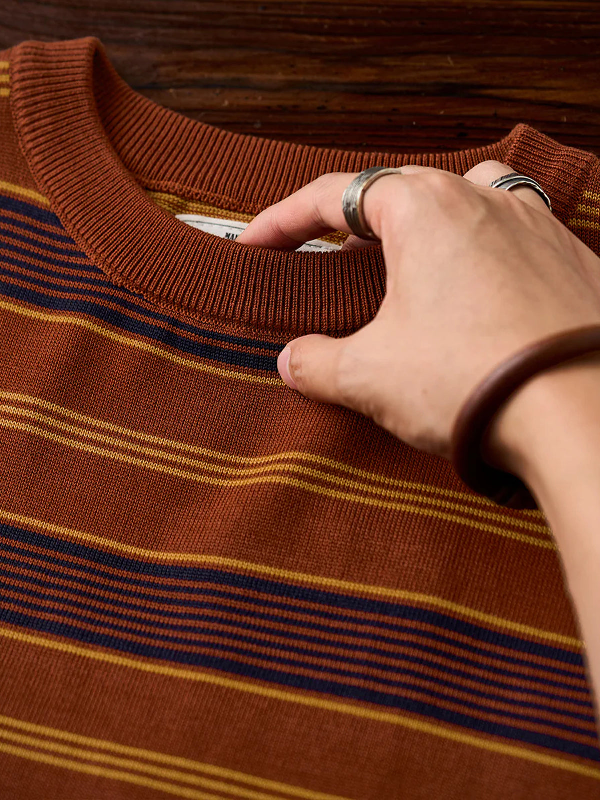Multi-Border Knit Heavyweight Tee