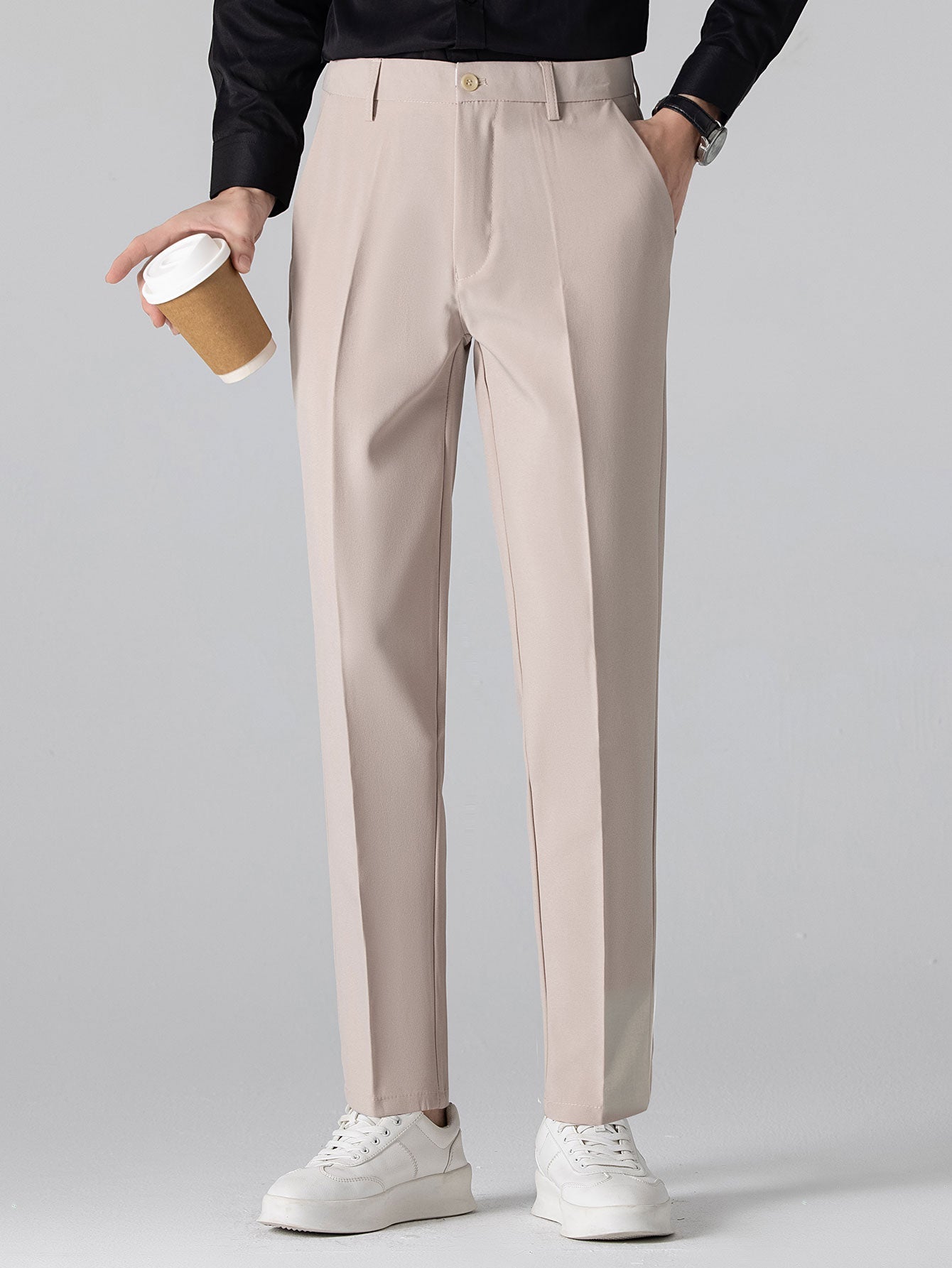 Geometric Jacquard Polo and Slim-Fit Tapered Trousers