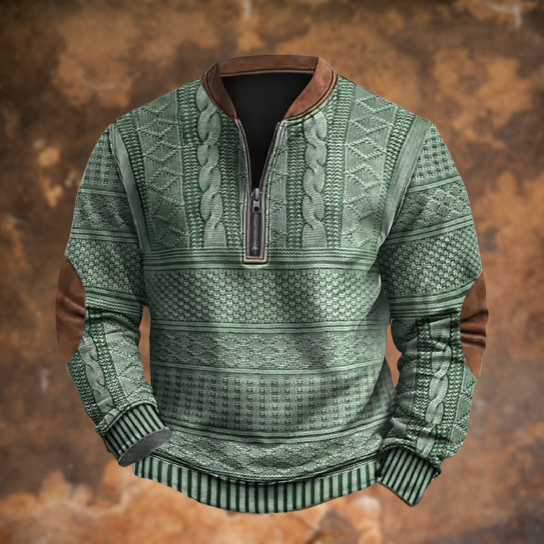 Anthony – Knitted Jumper with Zip Detail