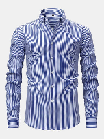 Long-Sleeve Striped Button-Down Shirt
