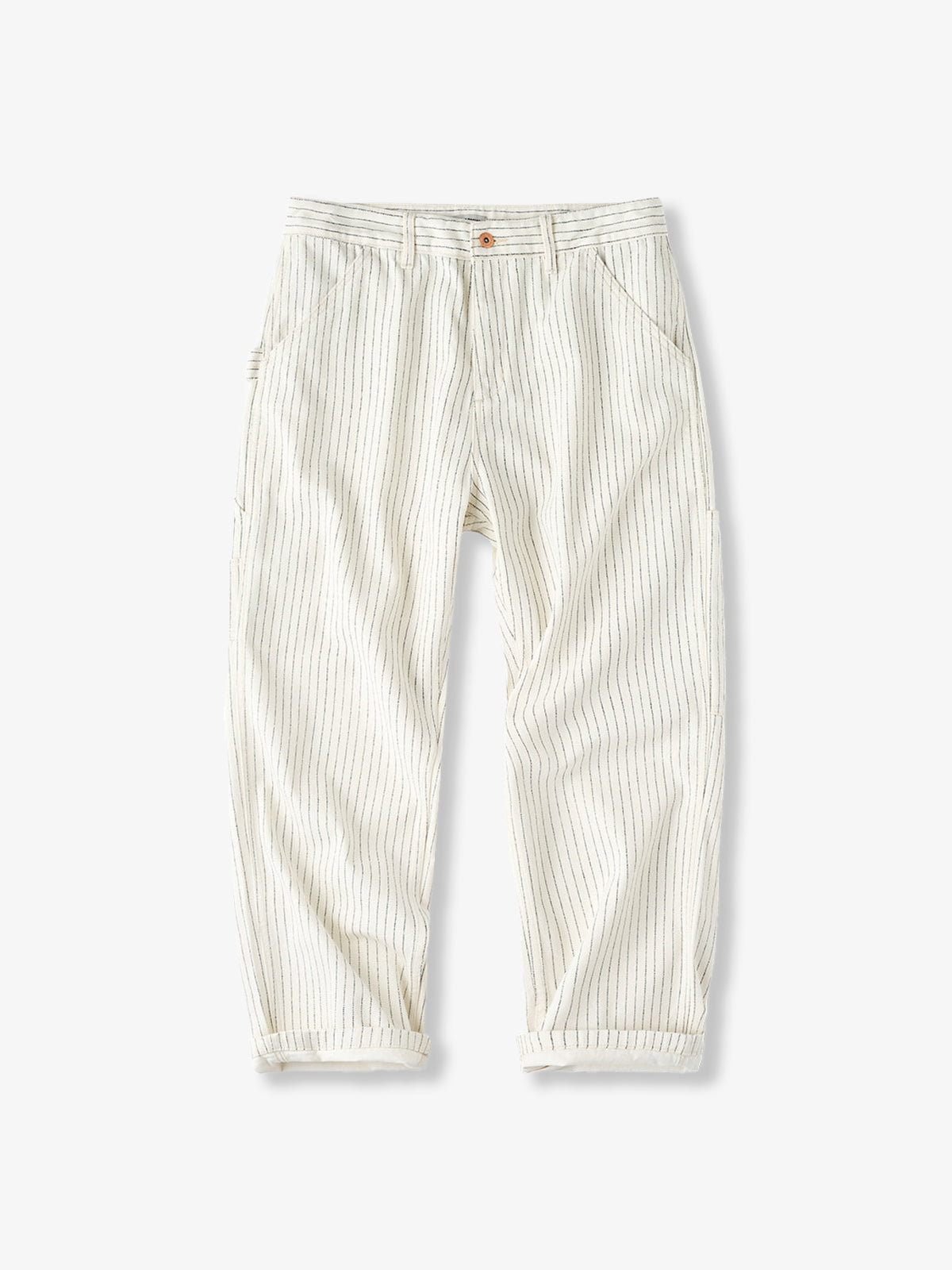 Wabash Stripe White Work Denim Pants