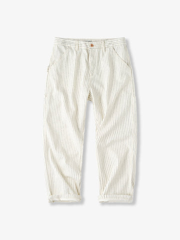 Wabash Stripe White Work Denim Pants