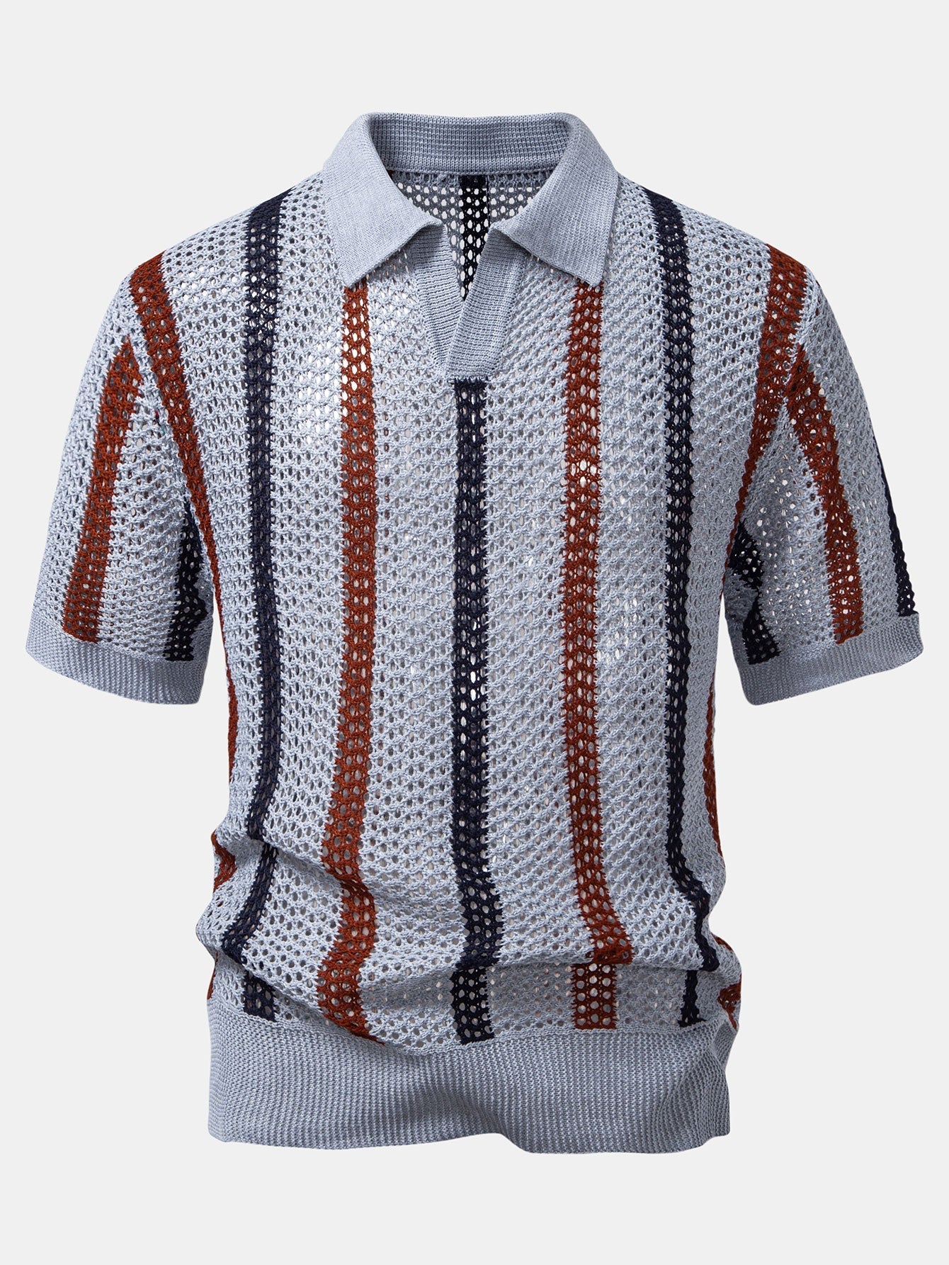 Crochet Polo & Straight-Leg Linen Trousers