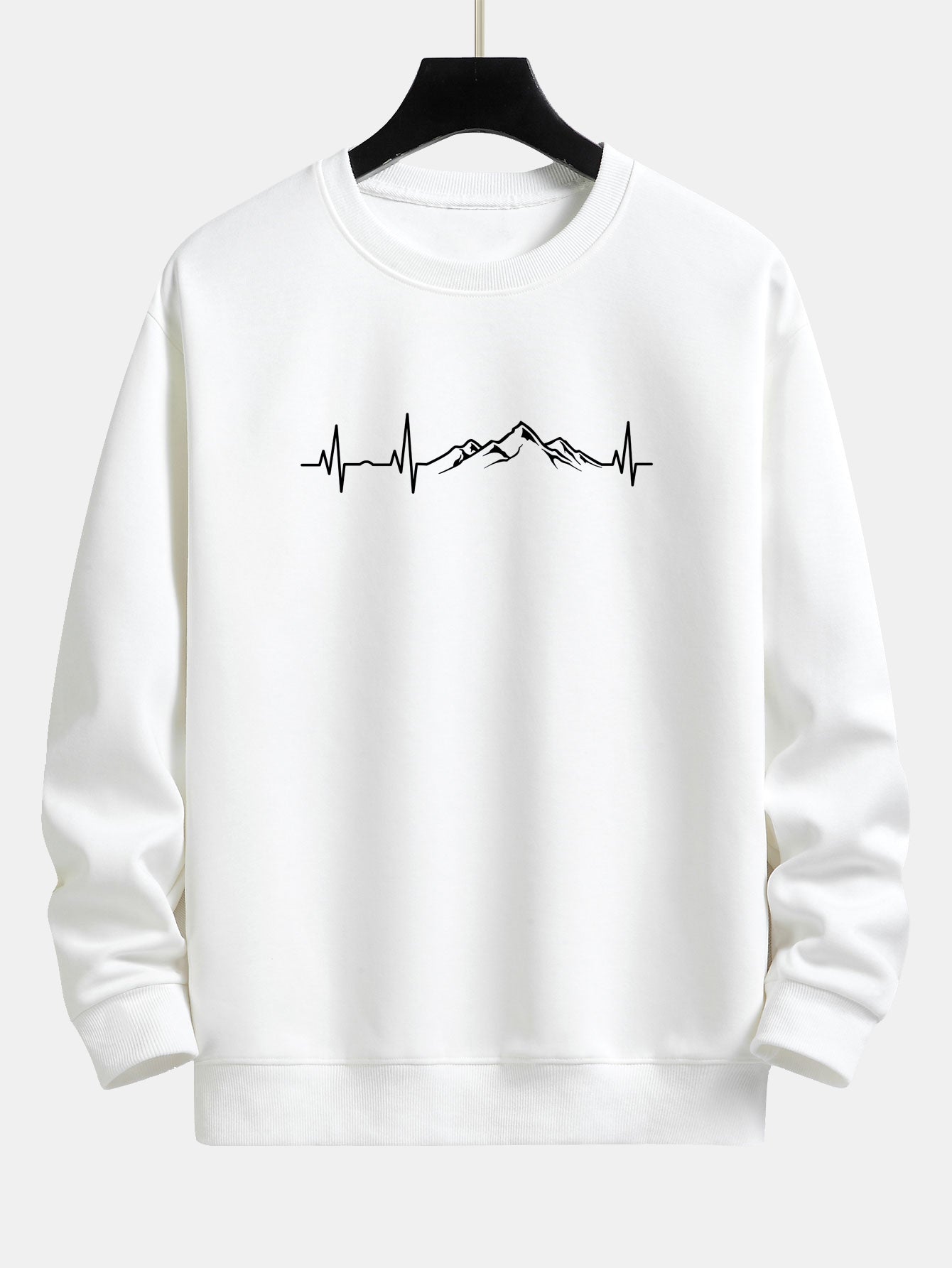 Heartbeat Mountain Graphic Relaxed-Fit Sweatshirt