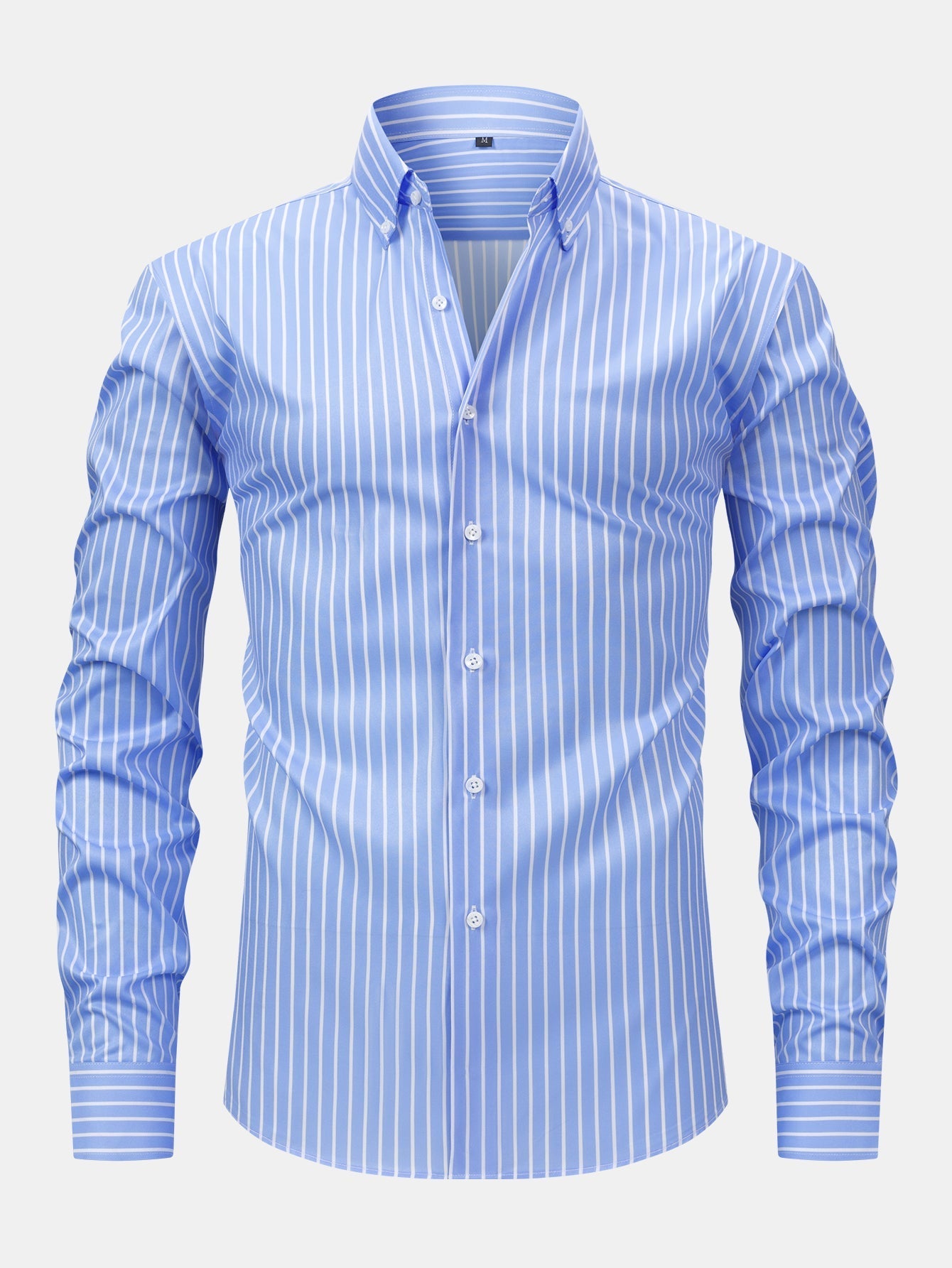 Long-Sleeve Striped Button-Up Shirt