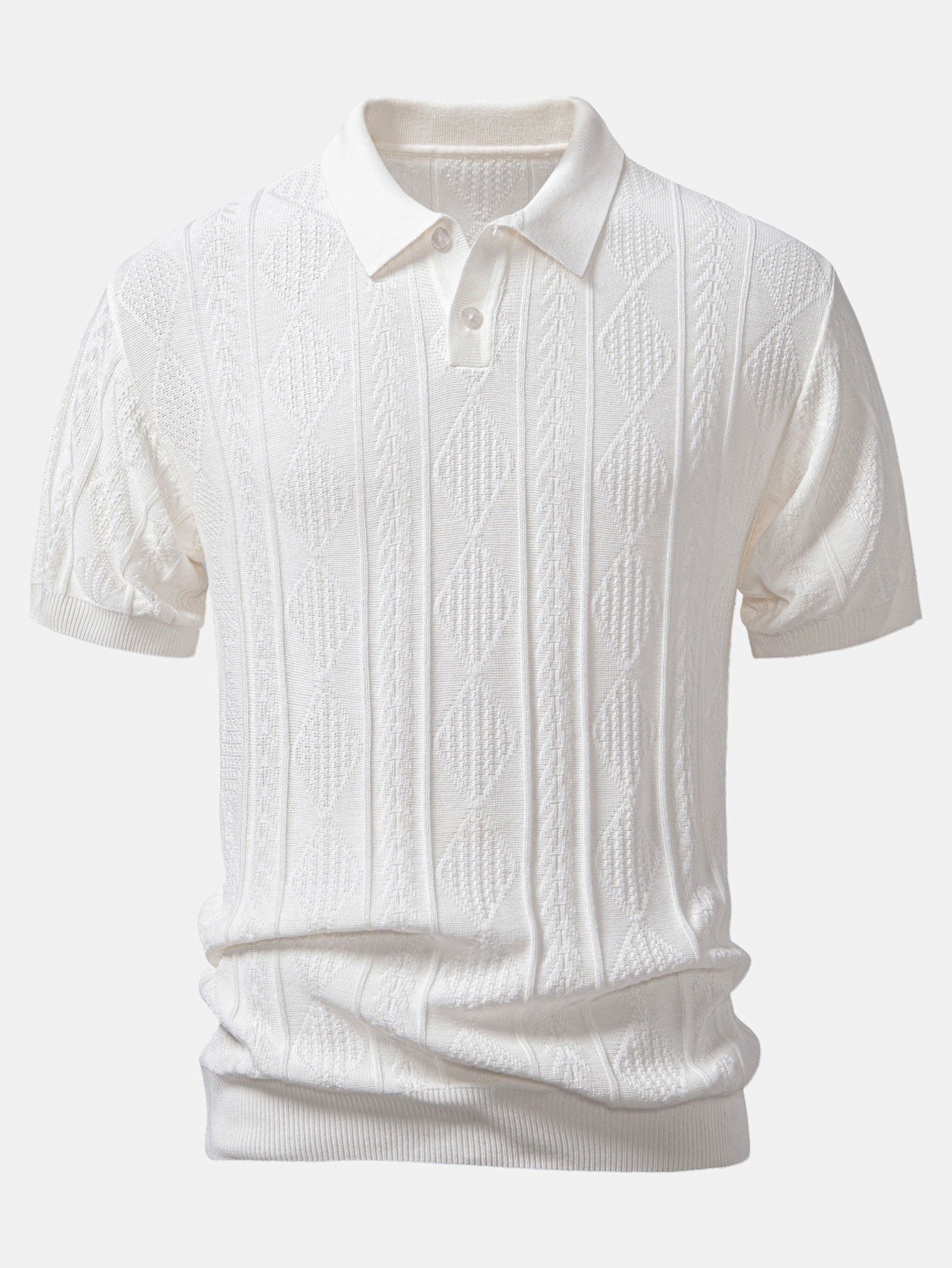 Geometric Jacquard Polo and Slim-Fit Tapered Trousers