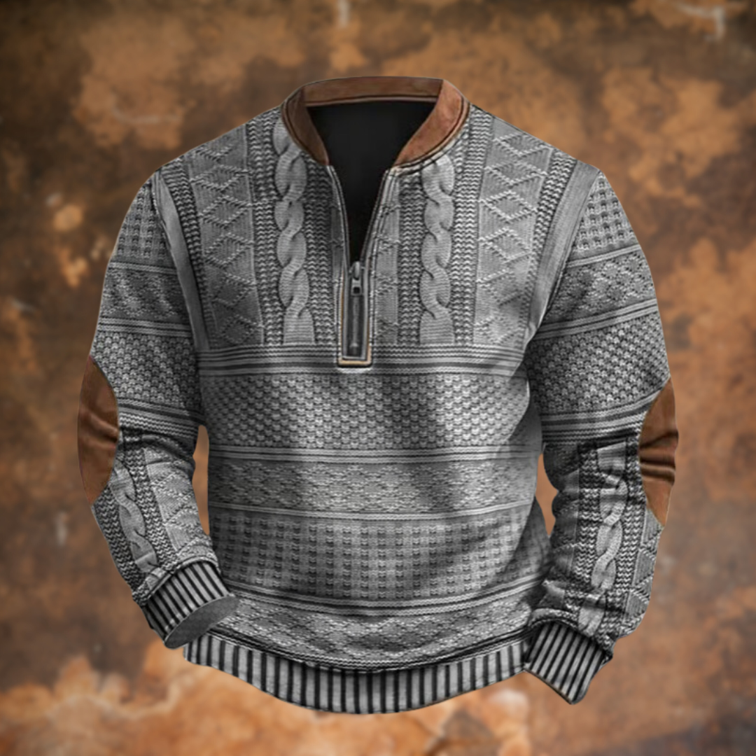 Anthony – Knitted Jumper with Zip Detail