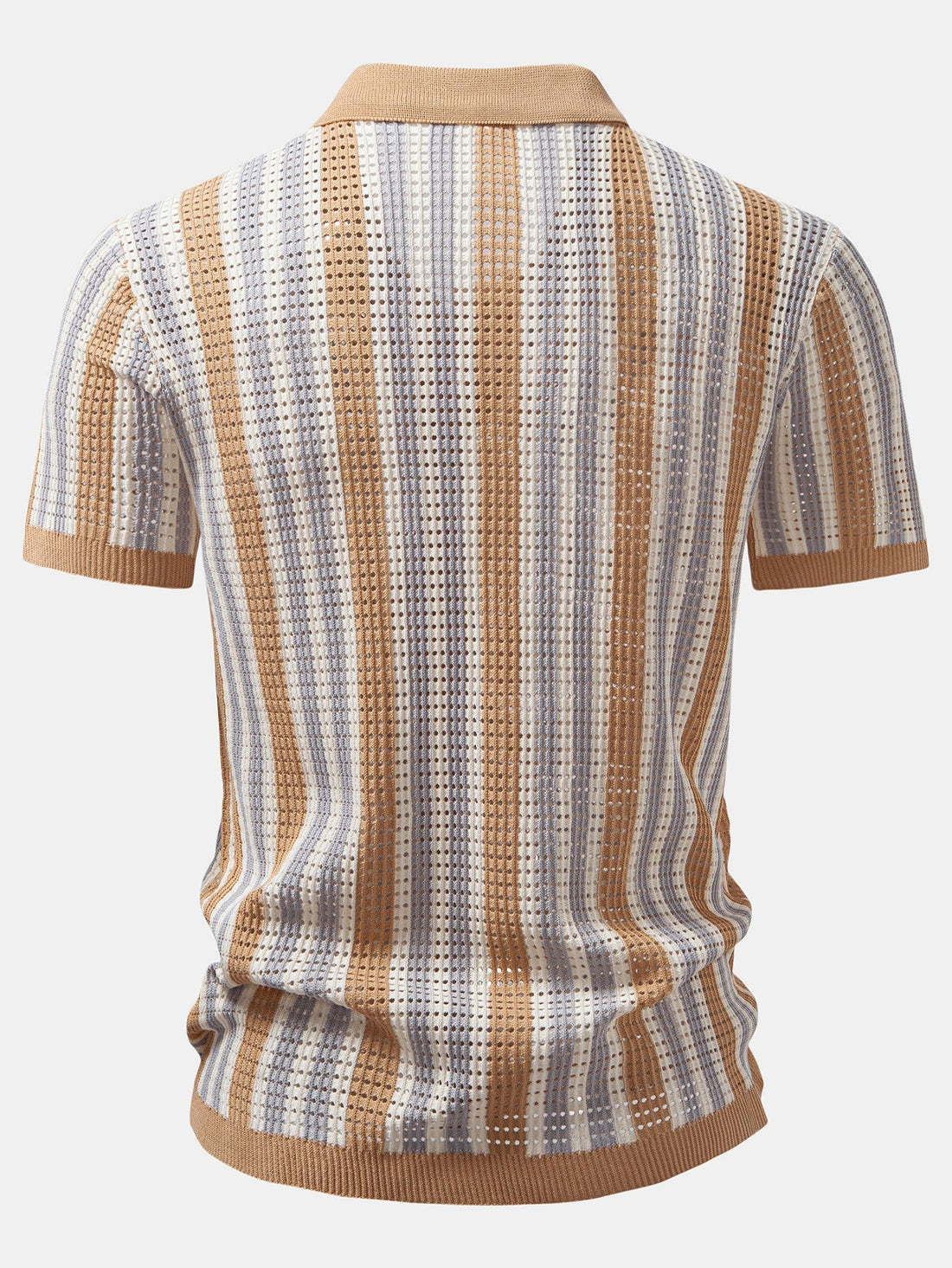 Striped Crochet-Eyelet Shirt