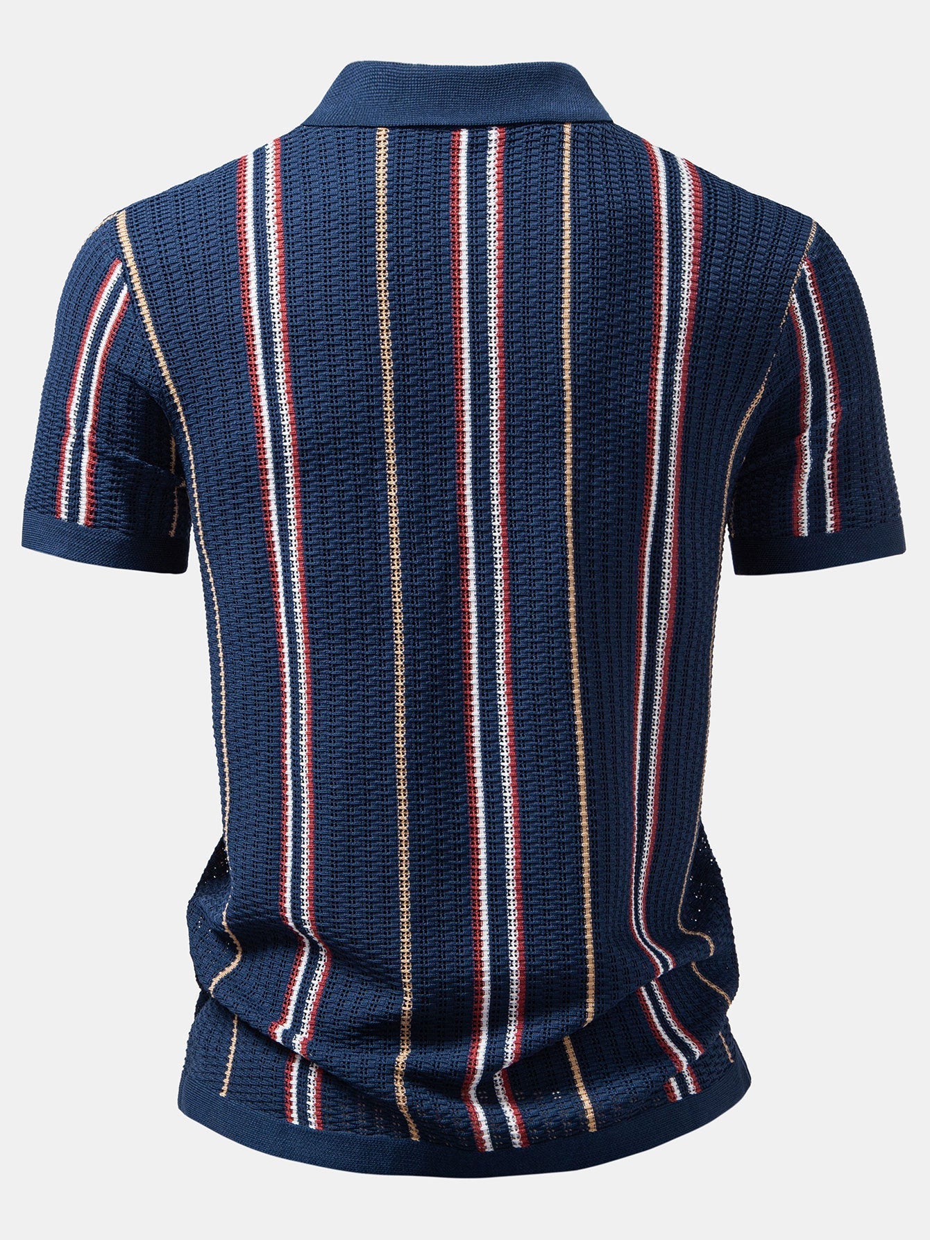 Crochet Striped Button-Front Shirt & Straight-Leg Linen Trousers