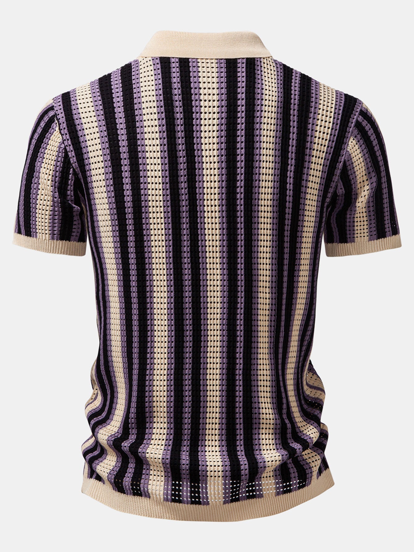 Striped Crochet-Eyelet Shirt