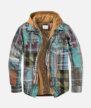 Alain – Checked patchwork jacket