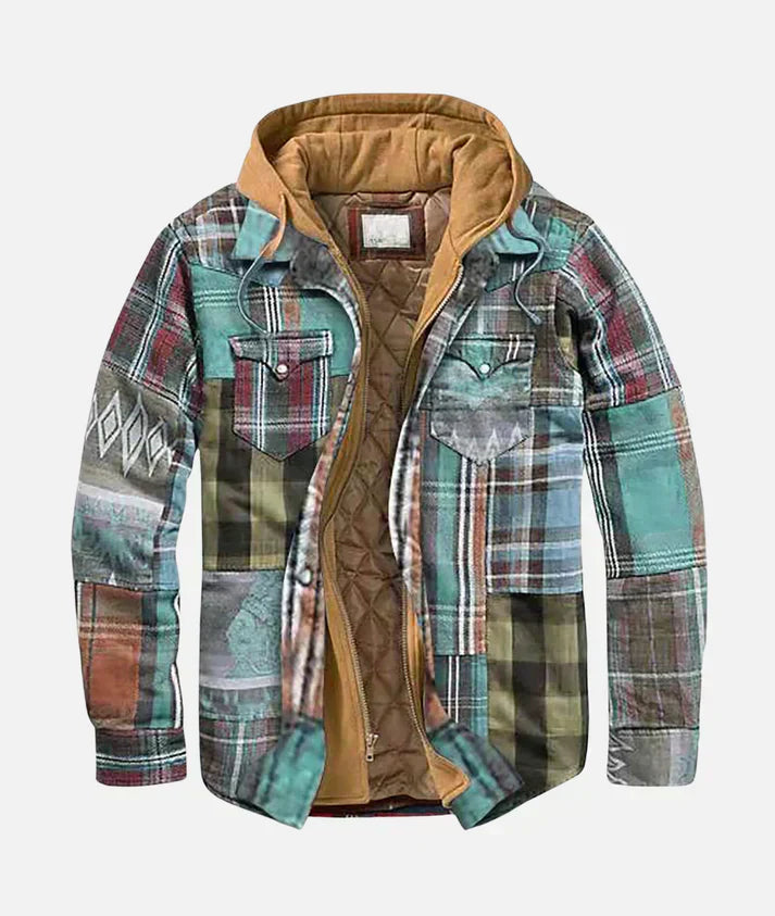 Alain – Checked patchwork jacket