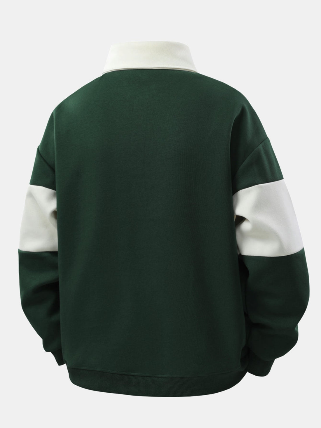 Relaxed-Fit Colour-Block Patchwork Polo Sweatshirt