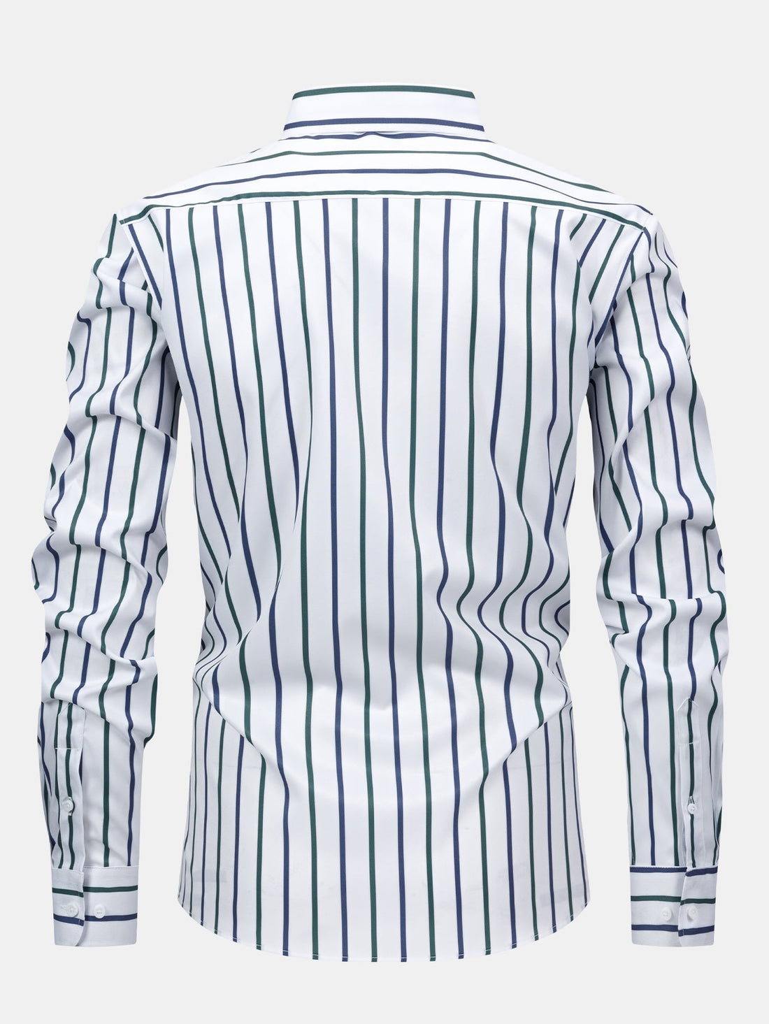Striped Long-Sleeve Button-Up Shirt