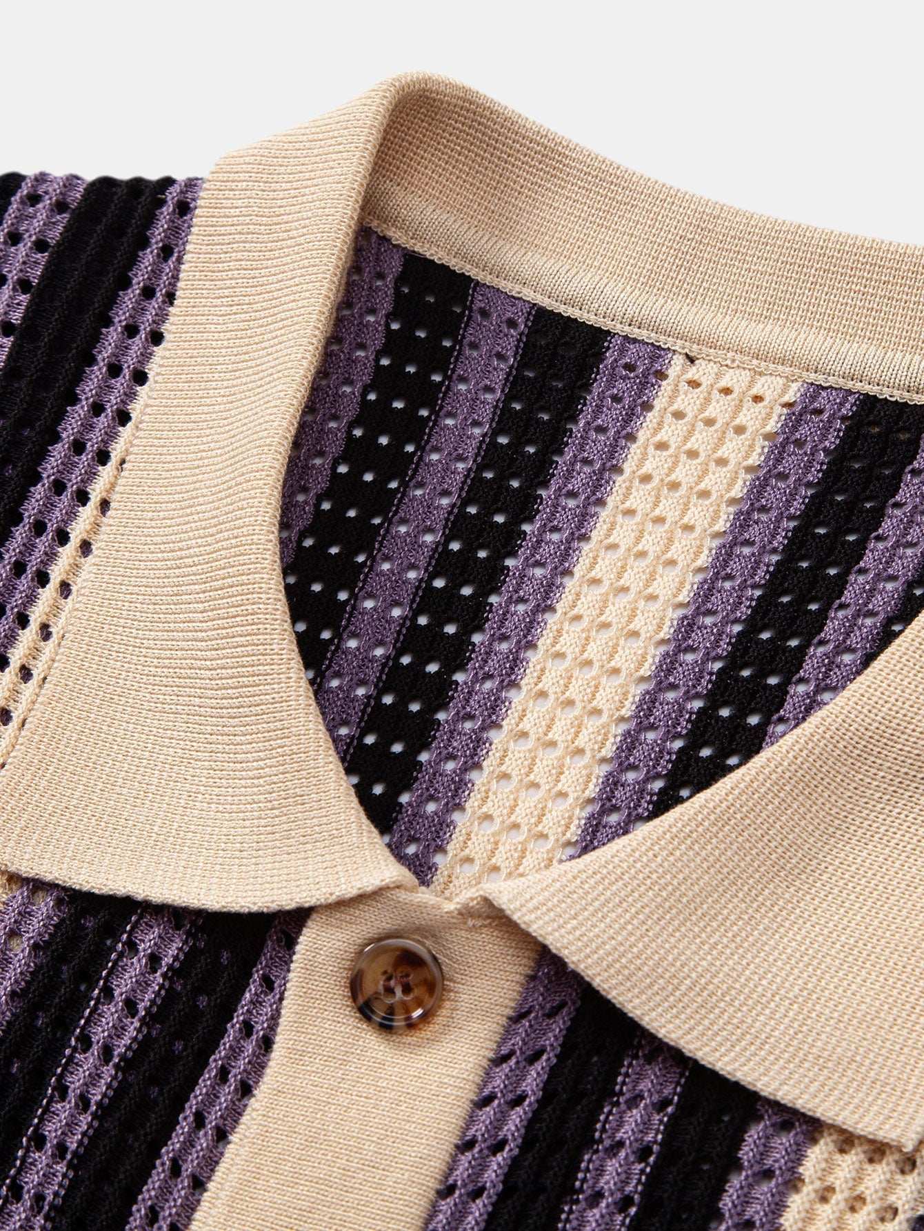 Striped Crochet-Eyelet Shirt