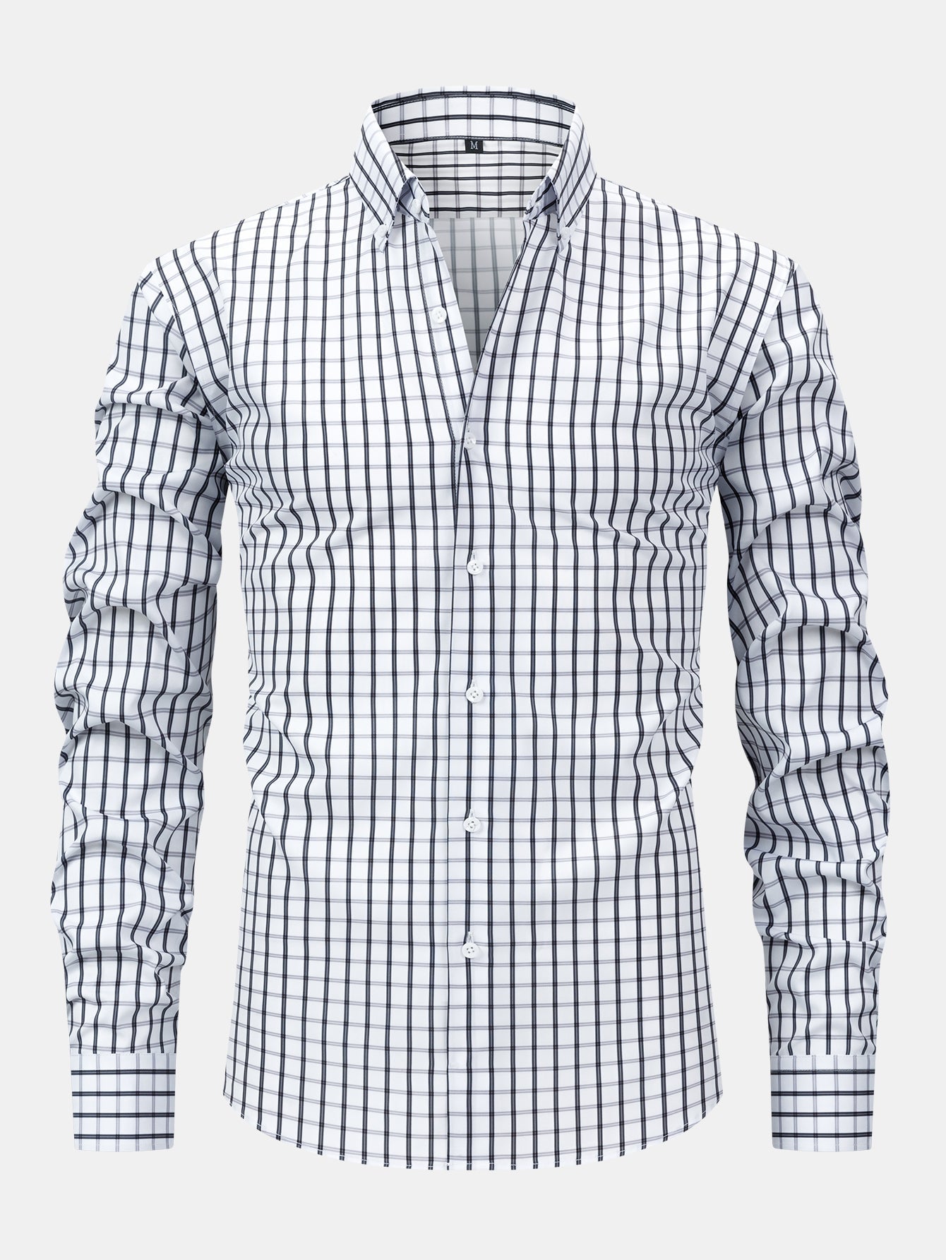 Long-Sleeve Checked Shirt
