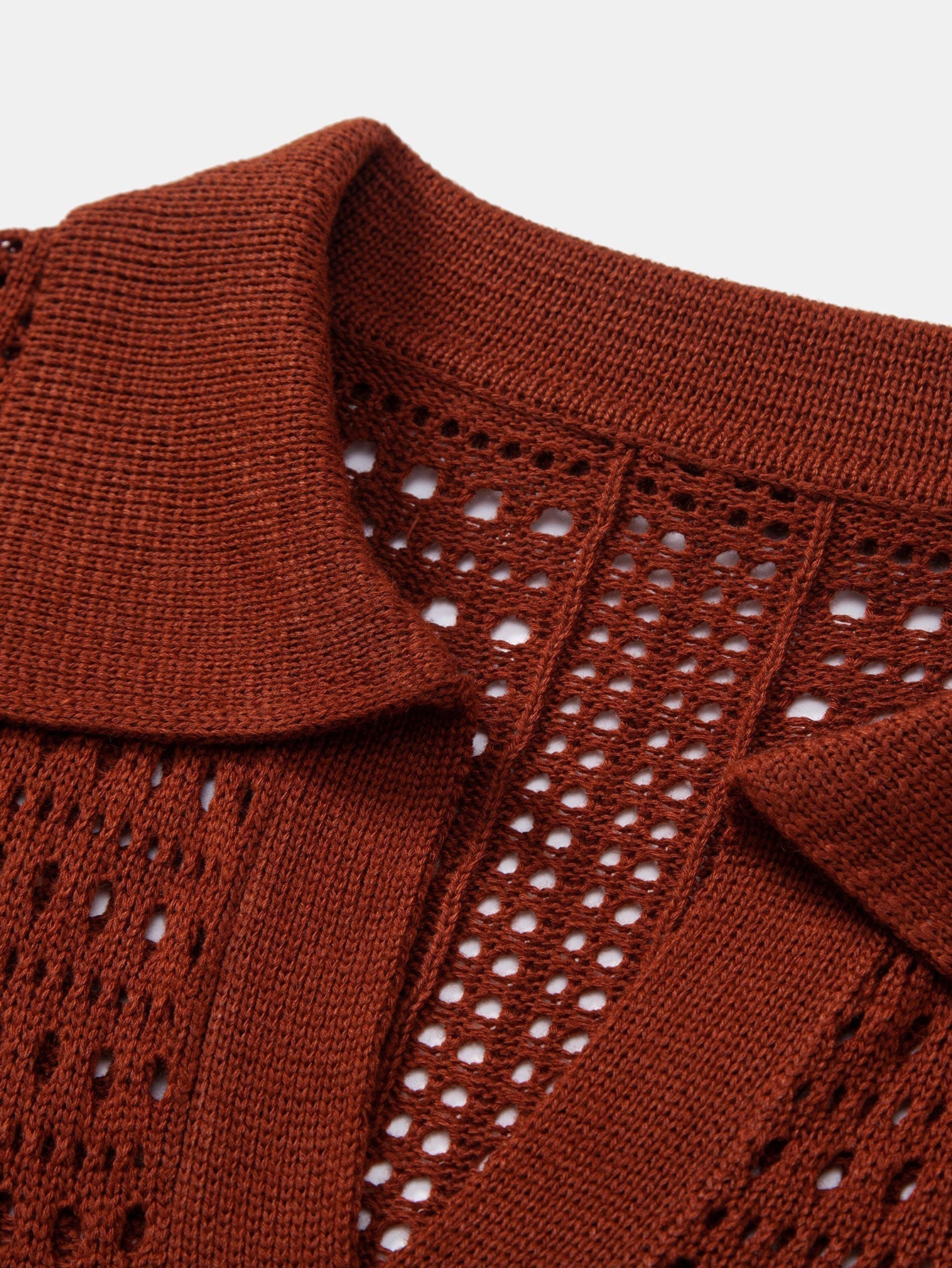 Crochet V-Neck Polo & Straight-Leg Linen Trousers