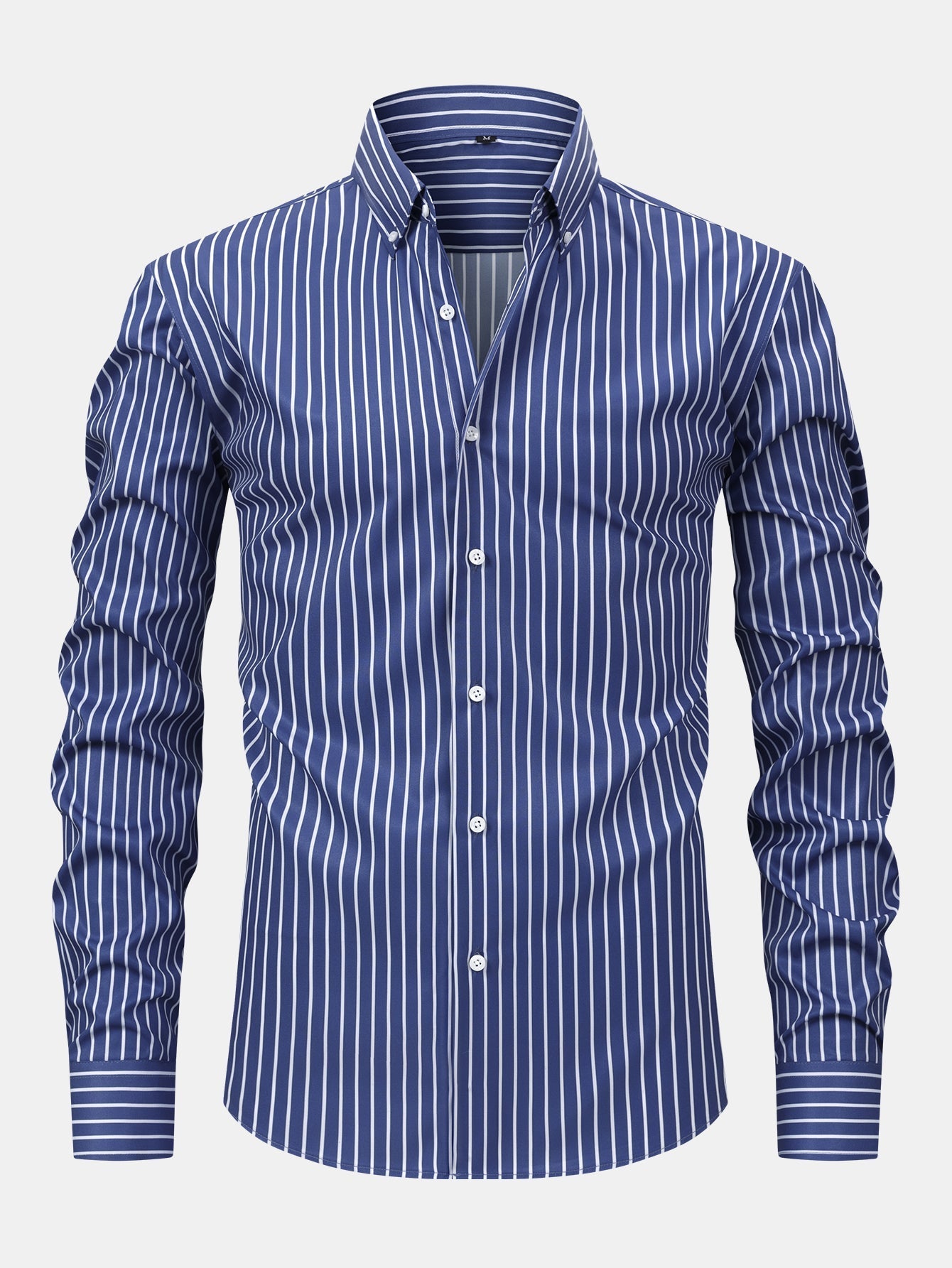 Long-Sleeve Striped Button-Up Shirt