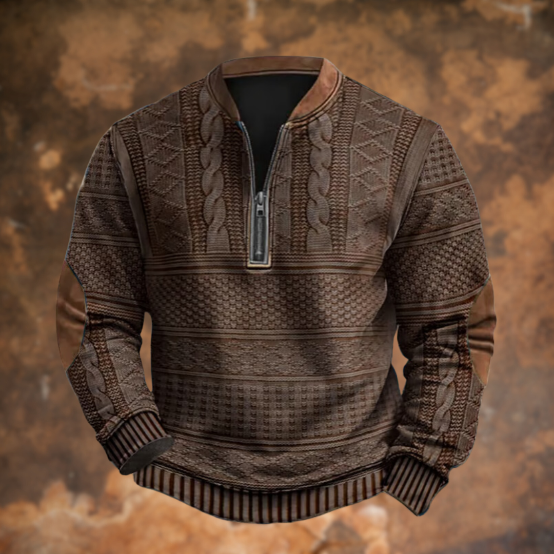 Anthony – Knitted Jumper with Zip Detail