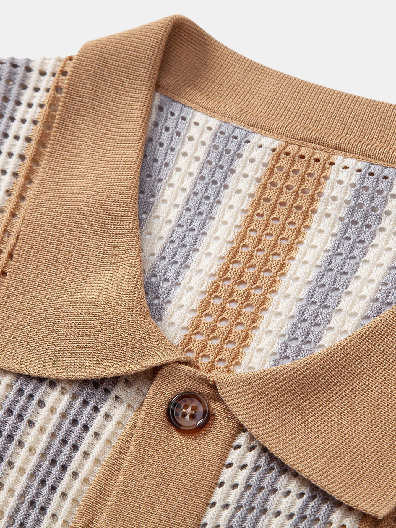 Striped Crochet-Eyelet Shirt