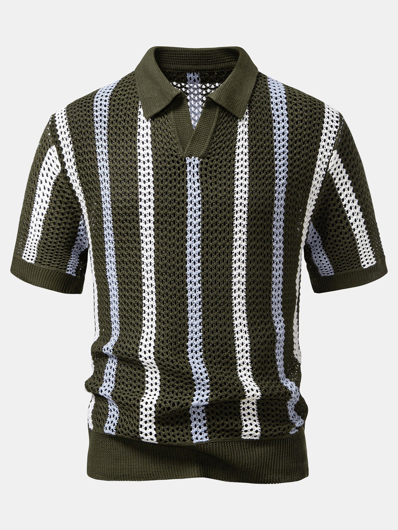 Crochet Polo & Straight-Leg Linen Trousers