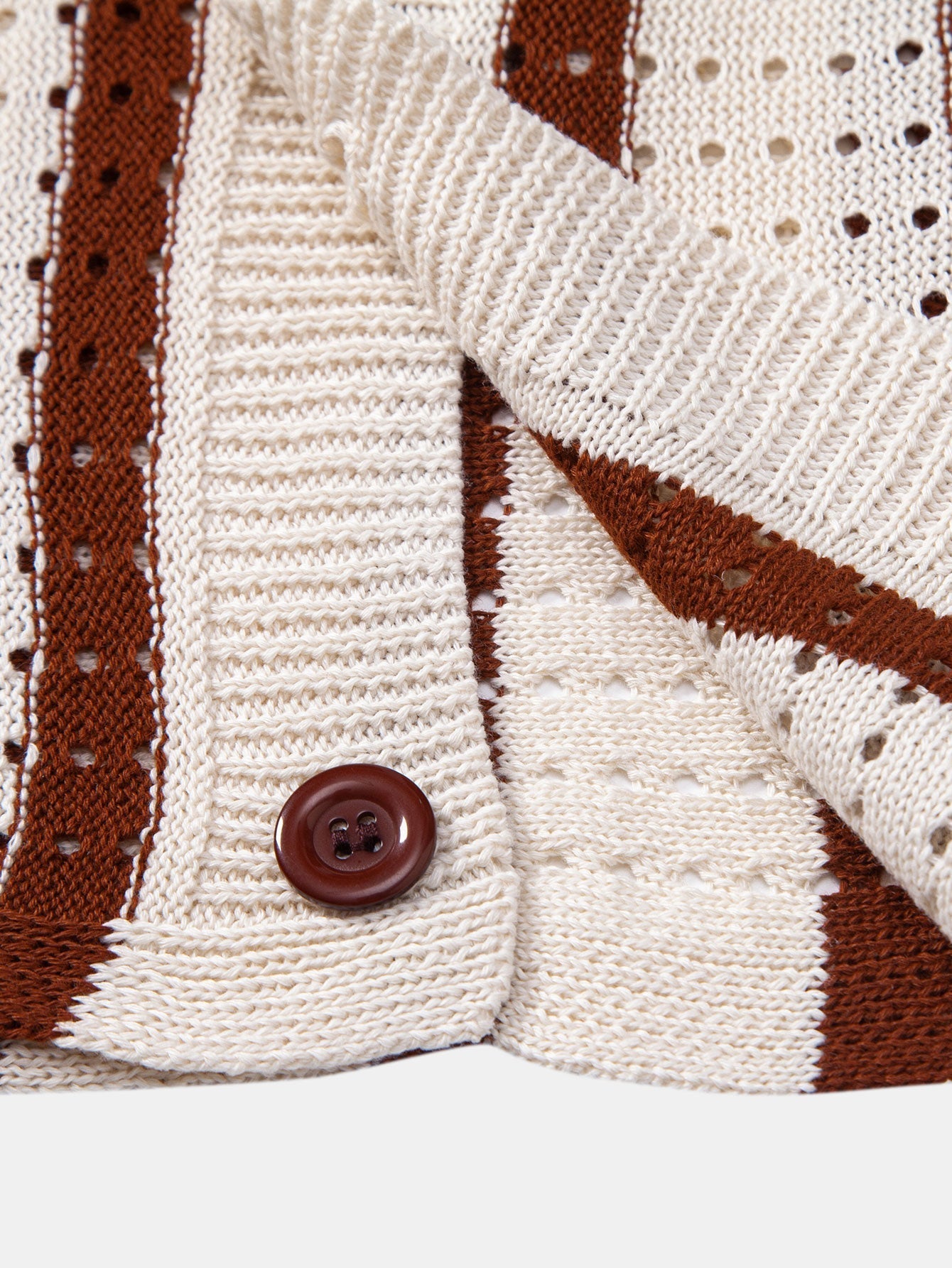 Striped Eyelet-Knit Shirt & Straight-Leg Linen Trousers