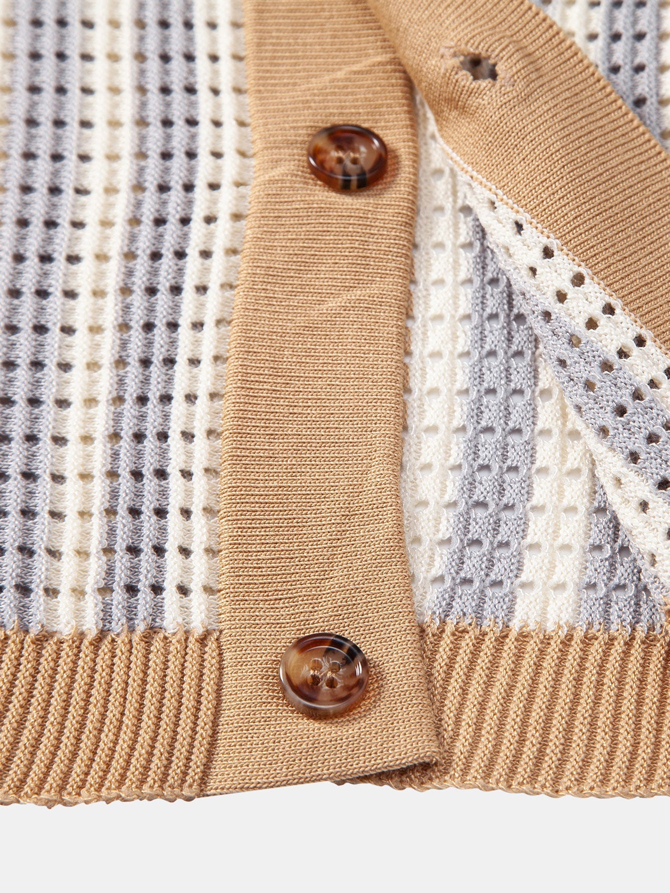 Striped Crochet-Eyelet Shirt & Straight-Leg Linen Trousers