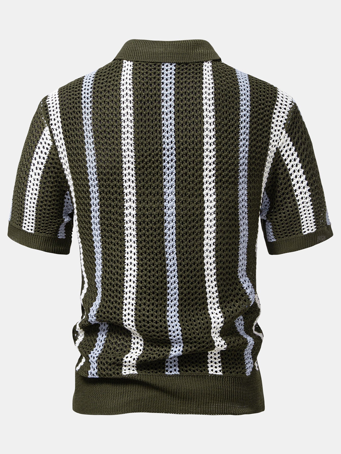 Crochet Polo & Straight-Leg Linen Trousers