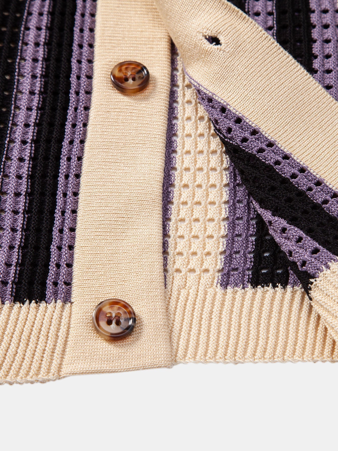 Striped Crochet-Eyelet Shirt