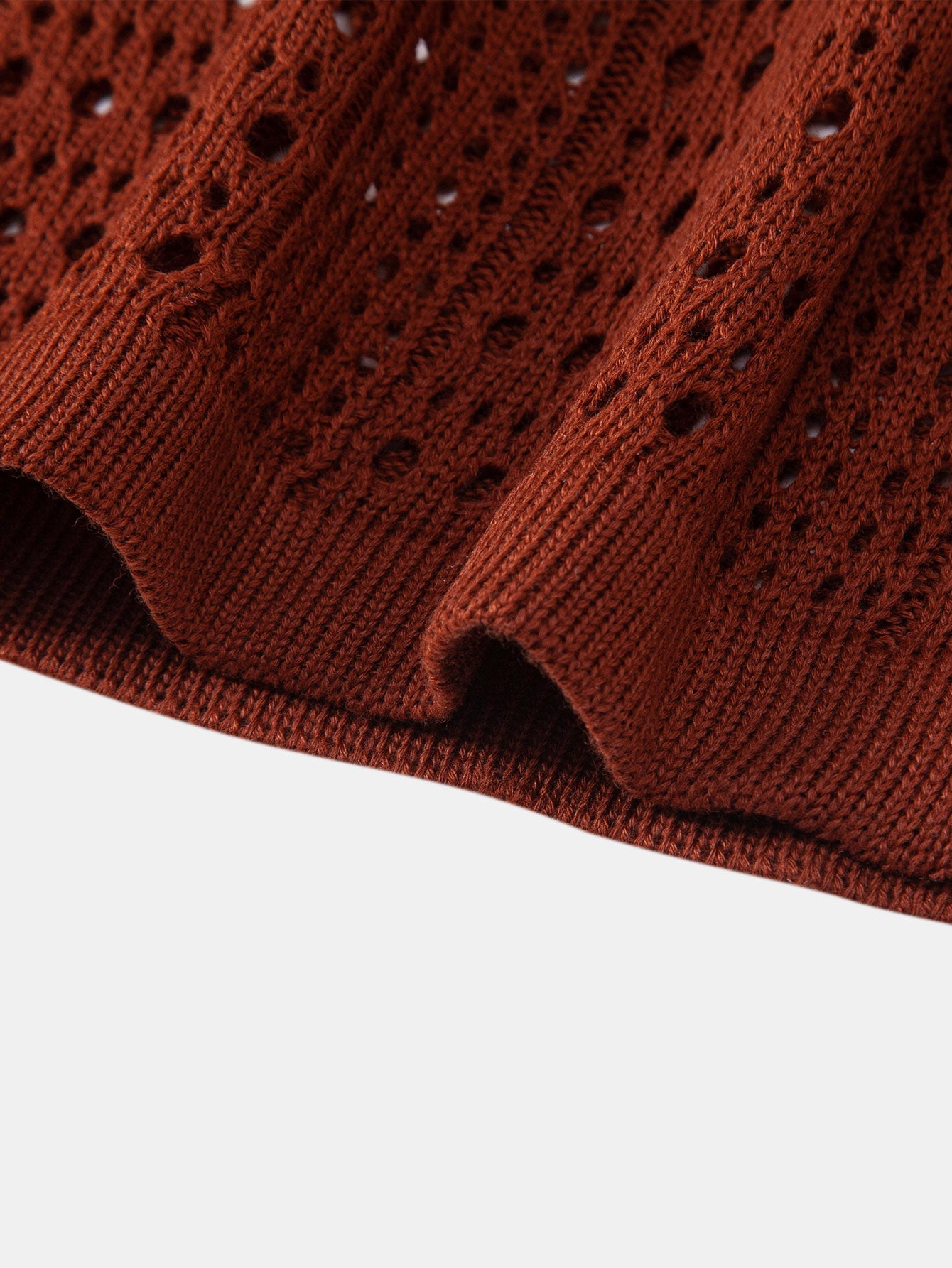 Crochet V-Neck Polo & Straight-Leg Linen Trousers