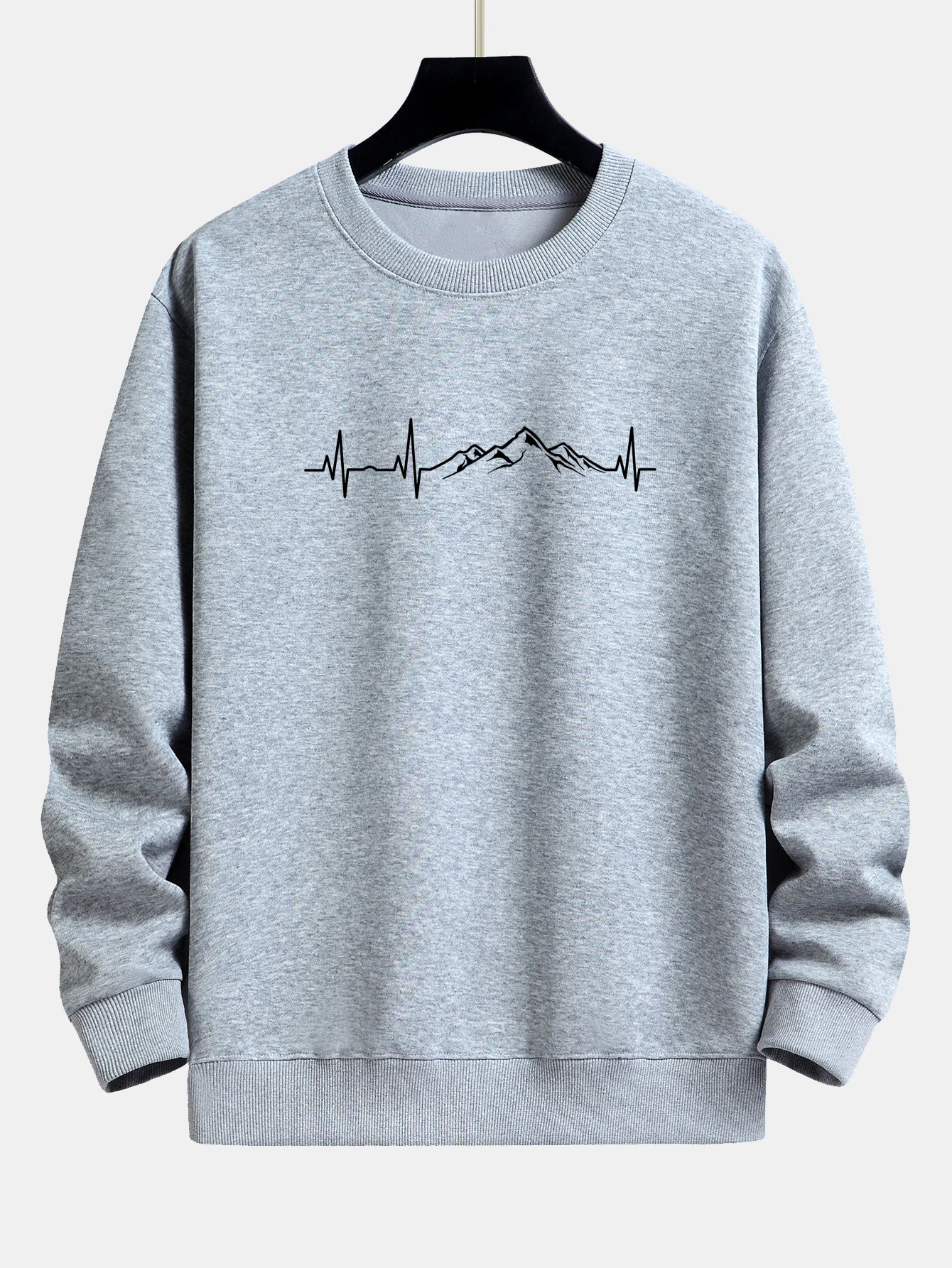 Heartbeat Mountain Graphic Relaxed-Fit Sweatshirt
