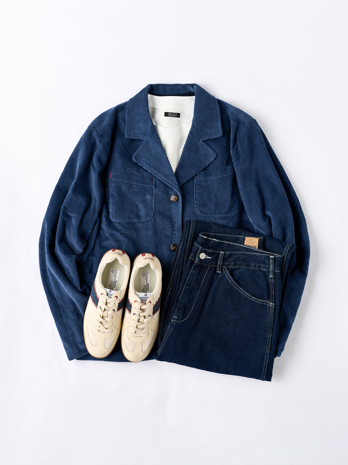 Vintage Corduroy Indigo-Dyed Work Jacket