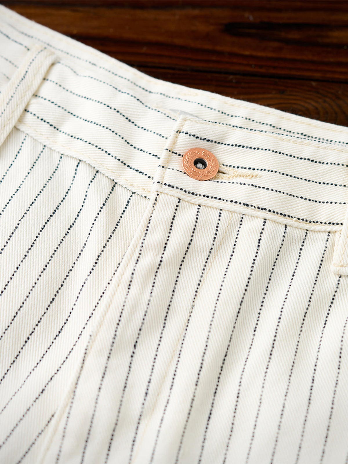 Wabash Stripe White Work Denim Pants