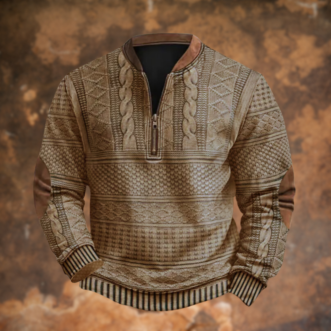 Anthony – Knitted Jumper with Zip Detail