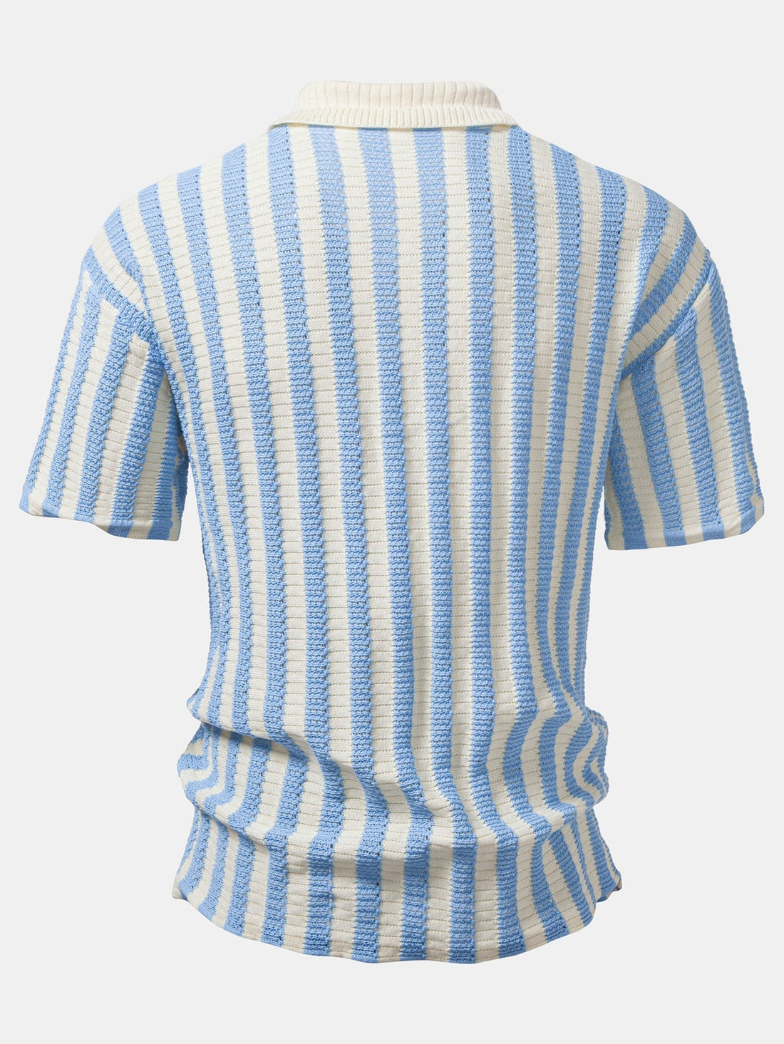 Striped Knit Button-Up Shirt, Vintage Style