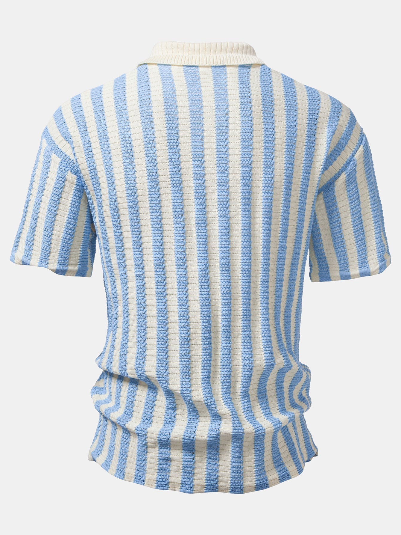 Dropped-Shoulder Shirt with Crochet Stripes & Straight-Leg Linen Trousers