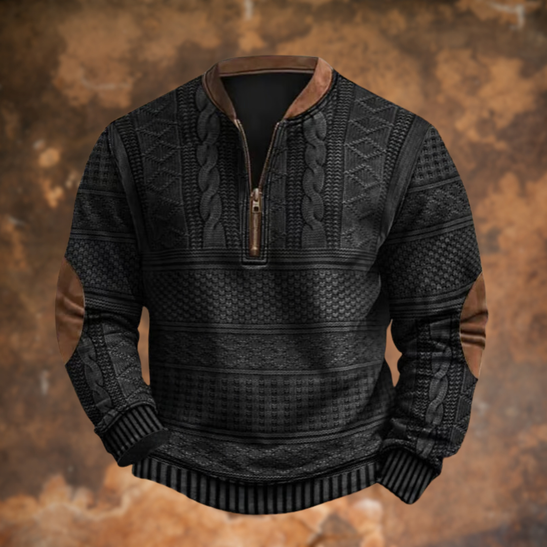 Anthony – Knitted Jumper with Zip Detail
