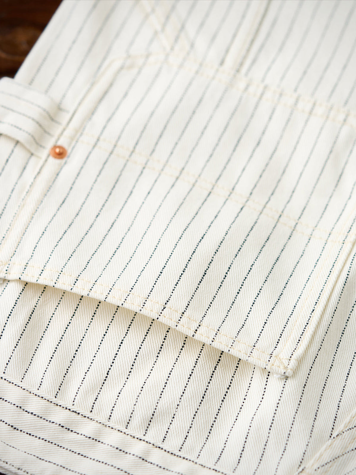 Wabash Stripe White Work Denim Pants