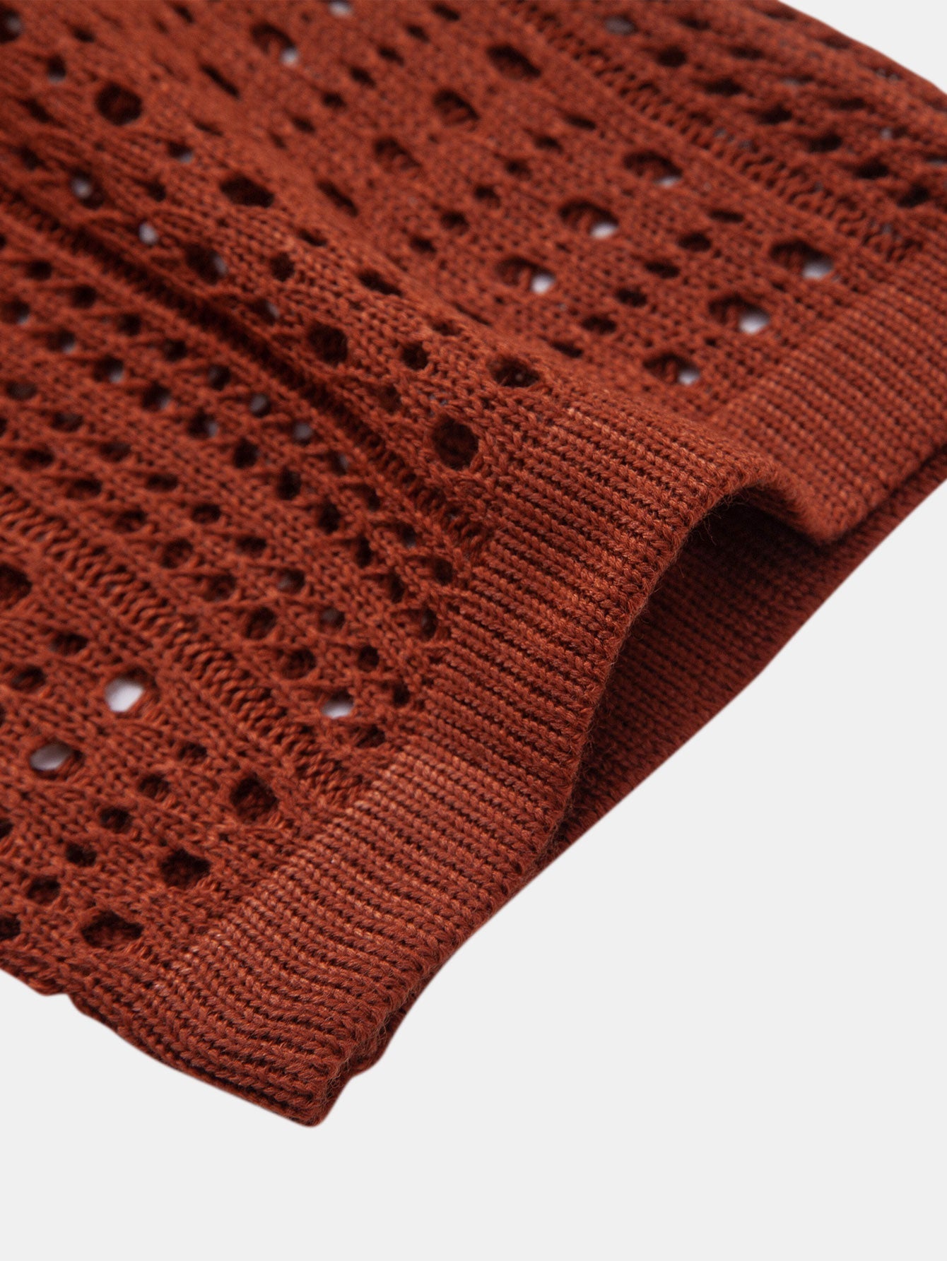 Crochet V-Neck Polo & Straight-Leg Linen Trousers