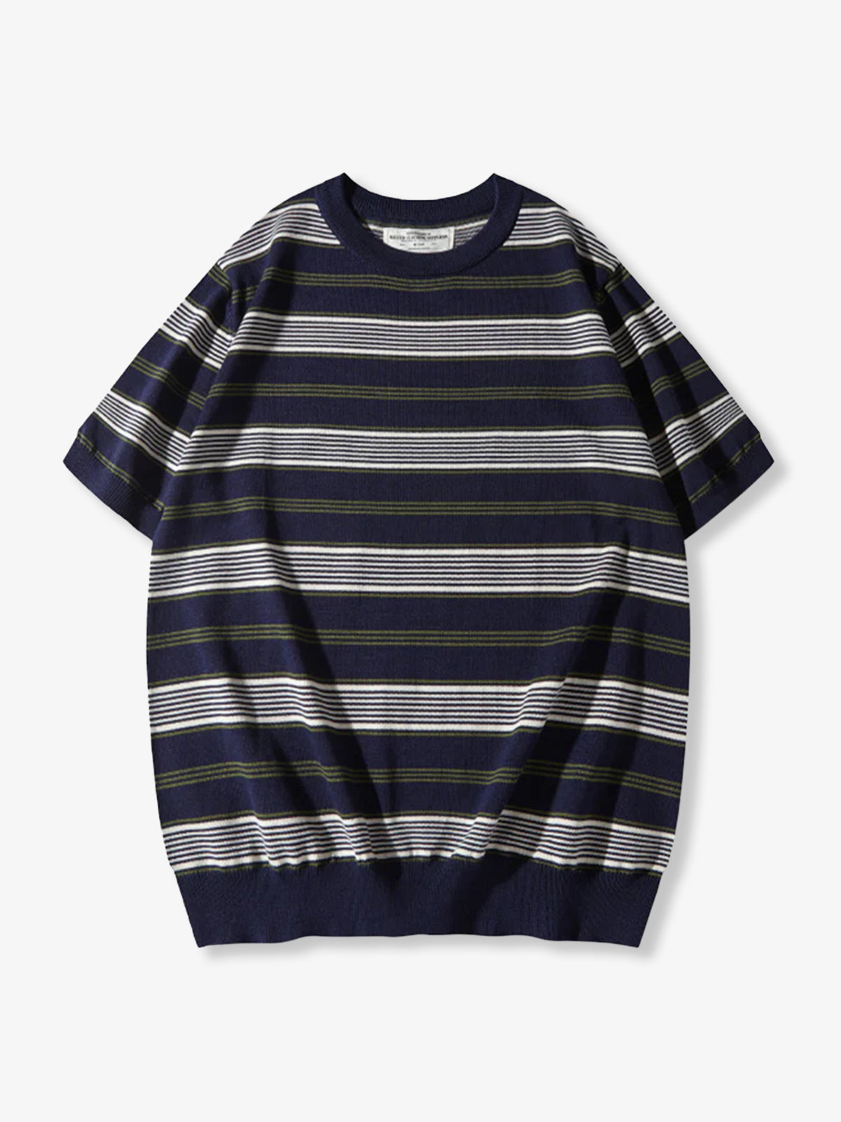 Multi-Border Knit Heavyweight Tee