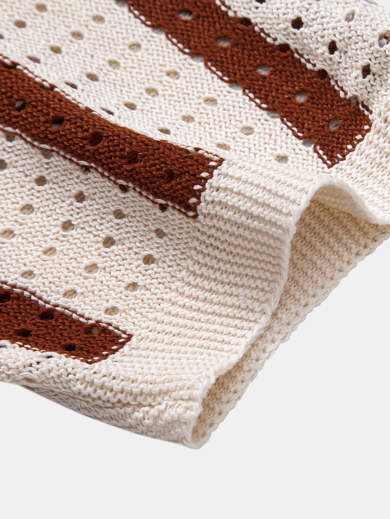 Striped Eyelet-Knit Shirt & Straight-Leg Linen Trousers