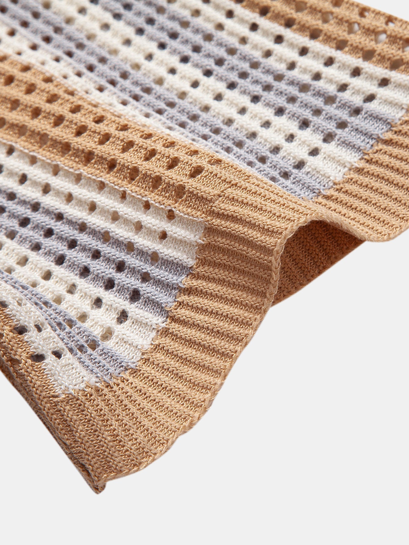 Striped Crochet-Eyelet Shirt & Straight-Leg Linen Trousers