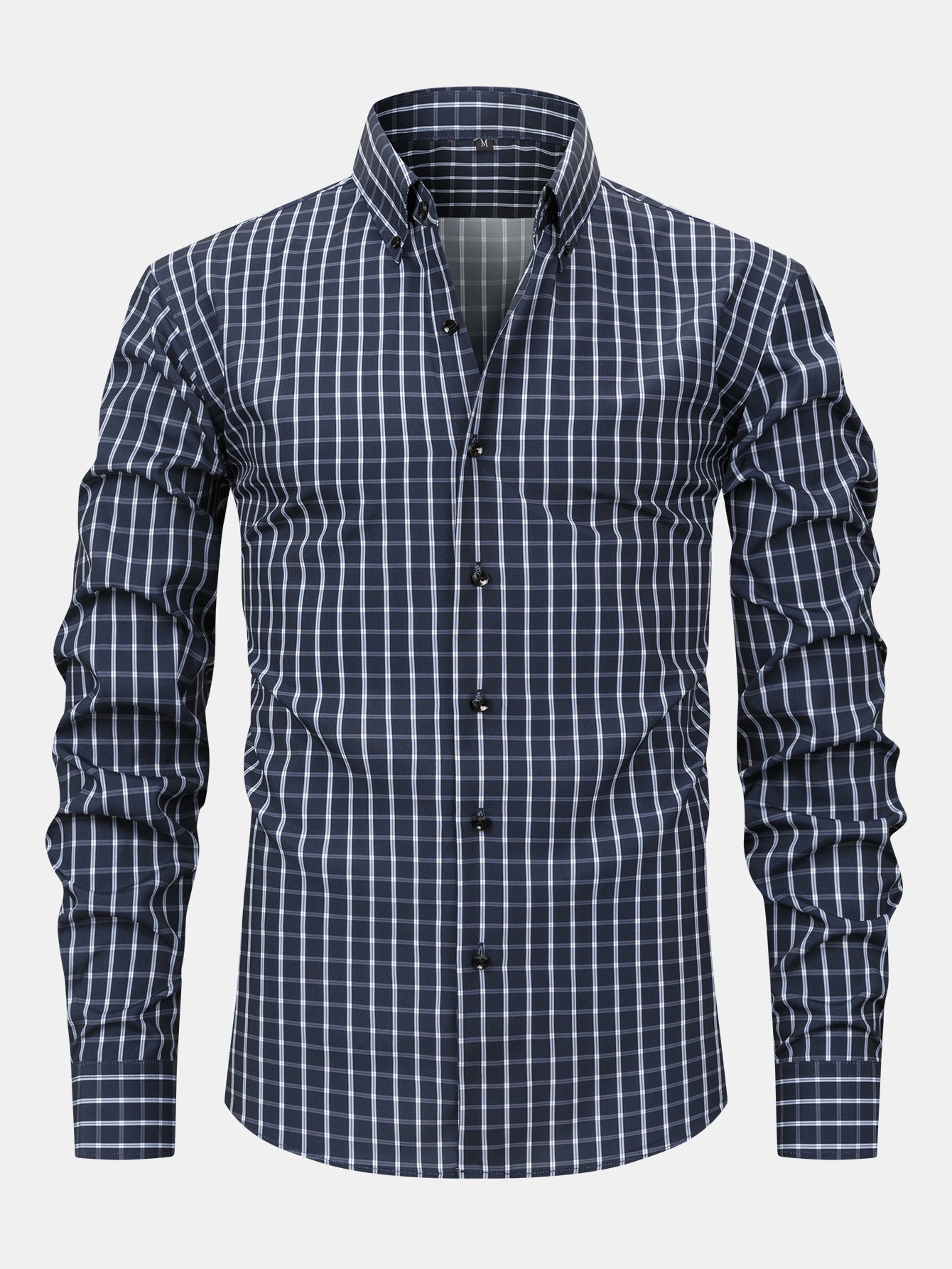 Long-Sleeve Checked Shirt