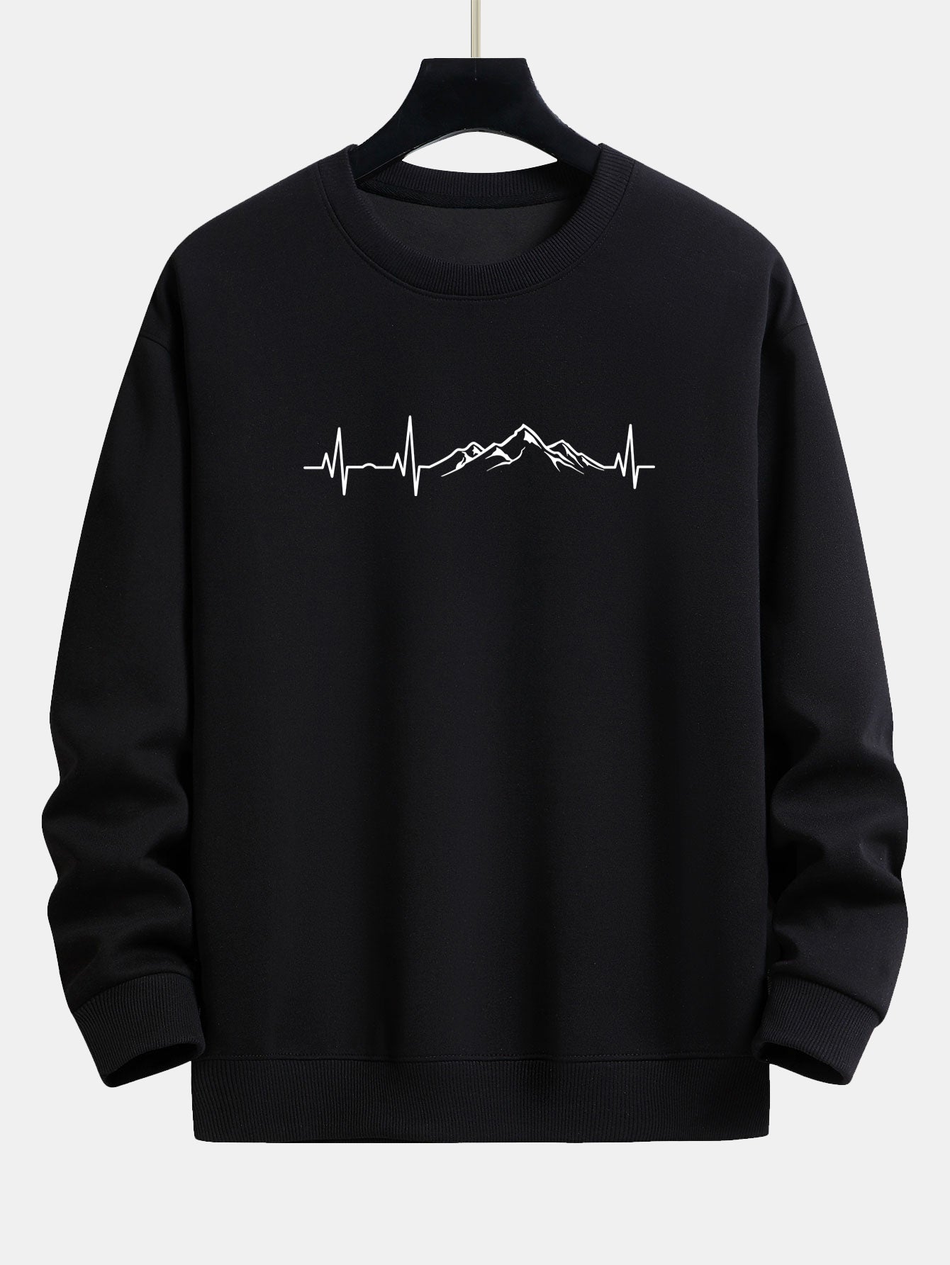 Heartbeat Mountain Graphic Relaxed-Fit Sweatshirt