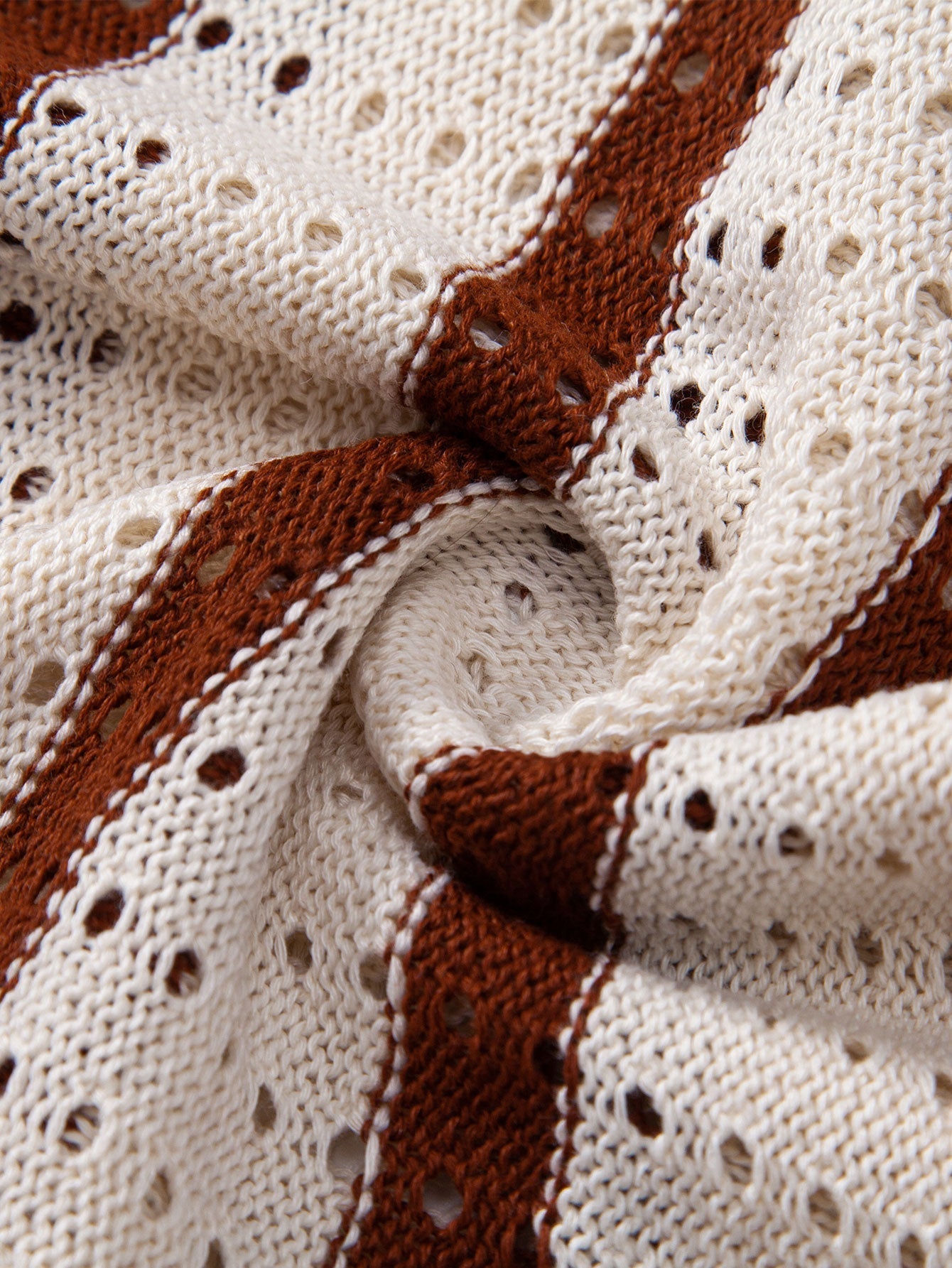 Striped Eyelet-Knit Shirt & Straight-Leg Linen Trousers