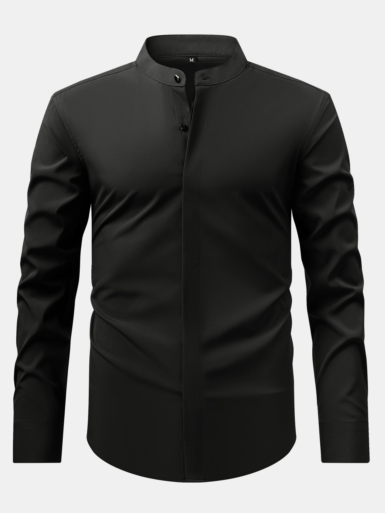 Raised-Collar Shirt & Slim-Fit Tapered Trousers